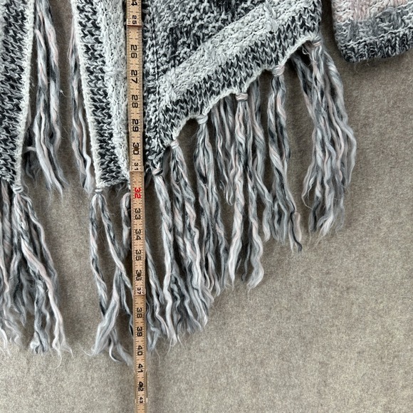 Chicos Western Cardigan Sweater size Large MED Chunky Knit Fringe - Picture 7 of 9